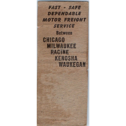 Webber Cartage Line Inc Wisconsin Illinois Vintage Matchbook Cover SF4-Y3