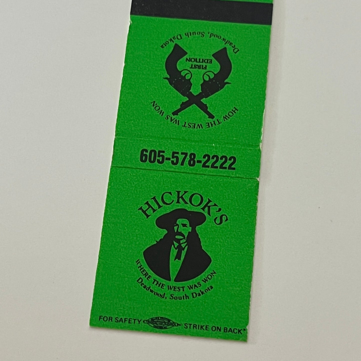 Hickok's Restaurant Deadwood SD Vintage Matchbook Cover TB6-MB2-4