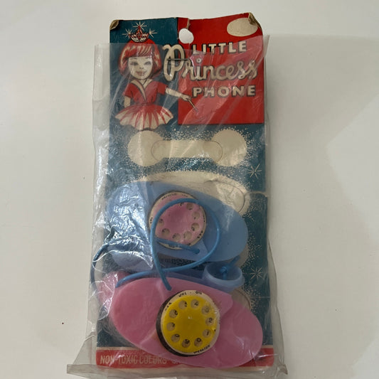 c1960 Little Princess Phone Dimestore Toy Rotary Phone NOS In Package TK3