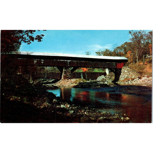 Taftsville Bridge Ottauquechee River VT Covered Bridge Postcard PB11