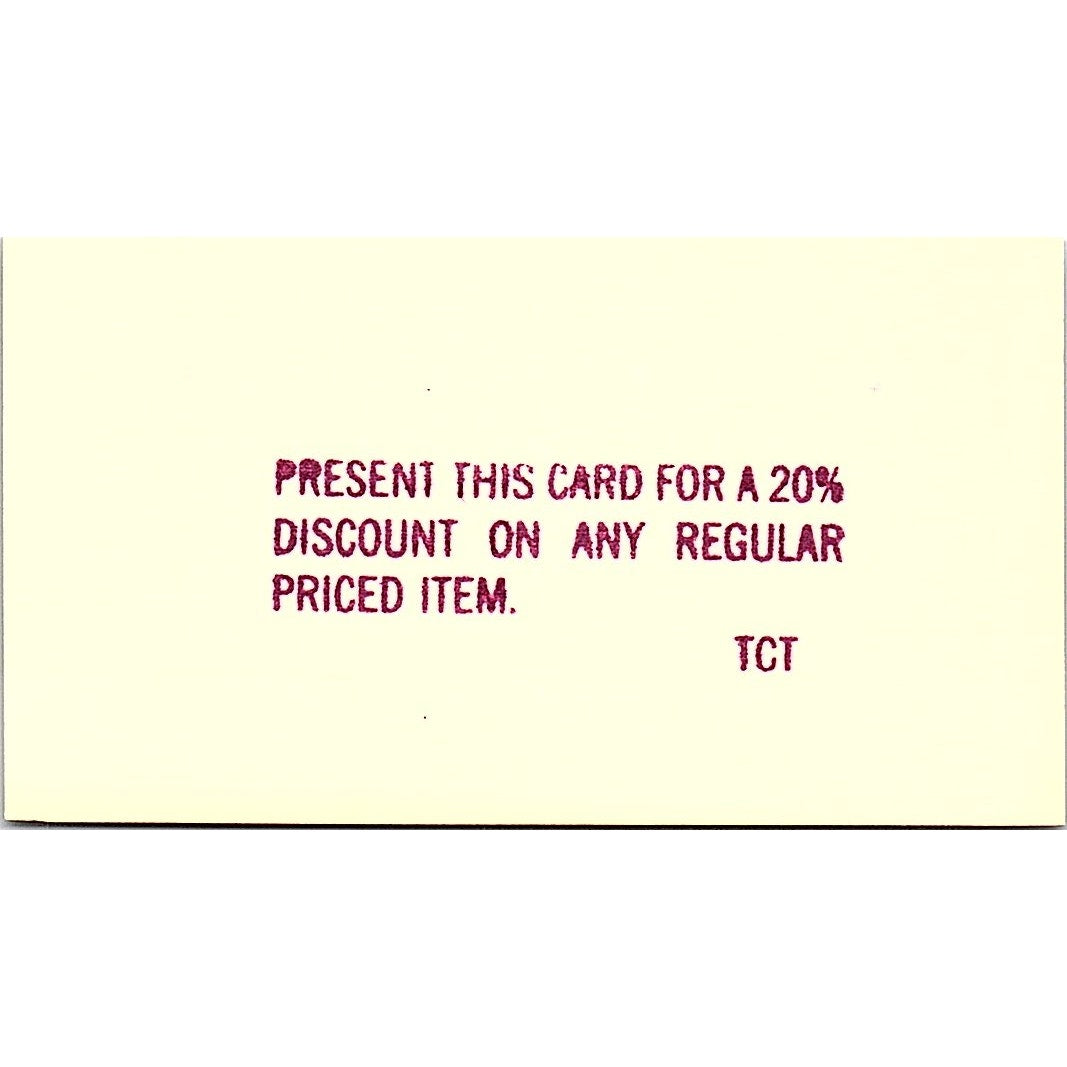 The Clothes Tree Barbara Wedemeyer Houston Vintage Business Card SE5-B4