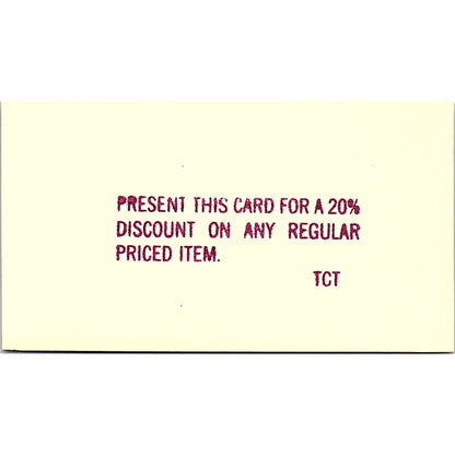 The Clothes Tree Barbara Wedemeyer Houston Vintage Business Card SE5-B4