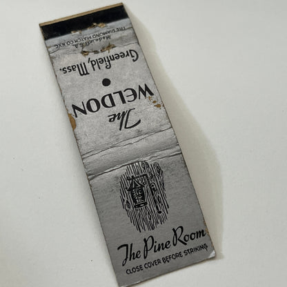 The Weldon Pine River Room Greenfield MA Vintage Matchbook Cover TB6-MB1-14