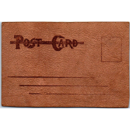 c1906 Drinking Mercury Humor Original Leather Postcard AE2