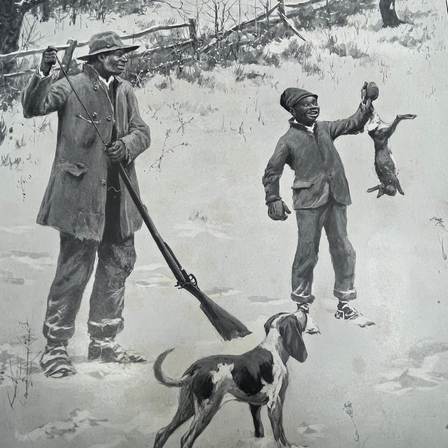 The Muzzle Loading Gun African American Hunting 1904 A.B. Frost Art Print V14-3