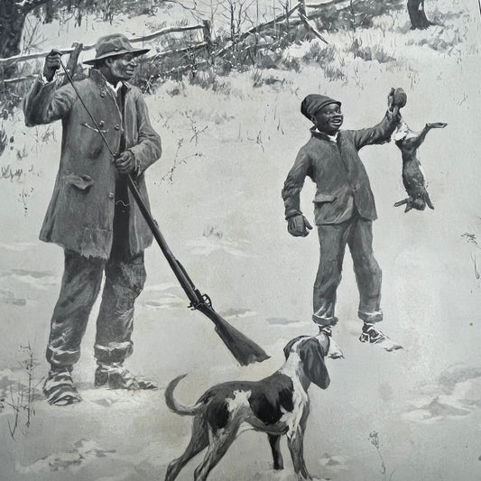 The Muzzle Loading Gun African American Hunting 1904 A.B. Frost Art Print V14-3
