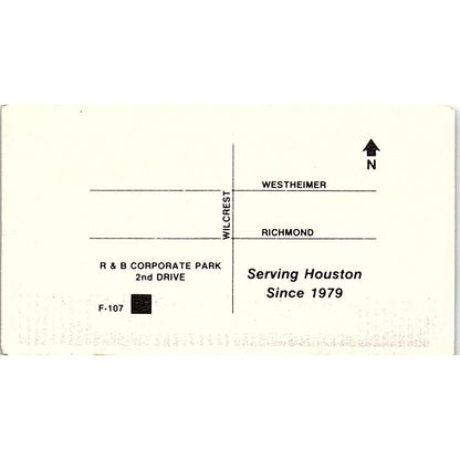 Ribbons Inc 11251 Richmond Ave Houston Vintage Business Card SC9-B4