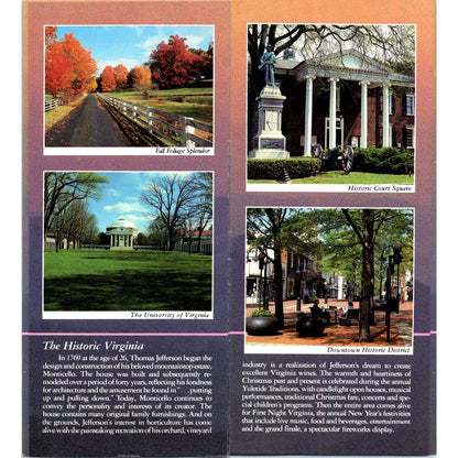 Vintage Charlottesville Albemarle County VA Travel Brochure TH2-O1