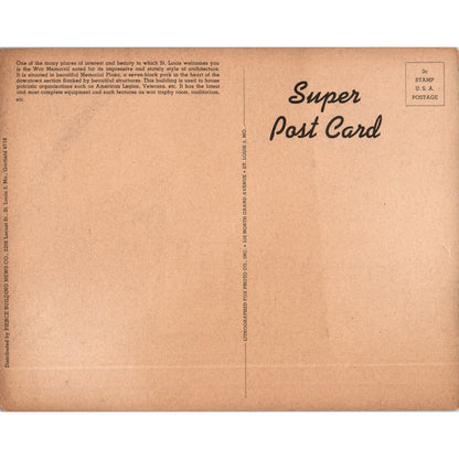 St. Louis War Memorial - St. Louis MO - Vintage Super Giant Postcard AD7