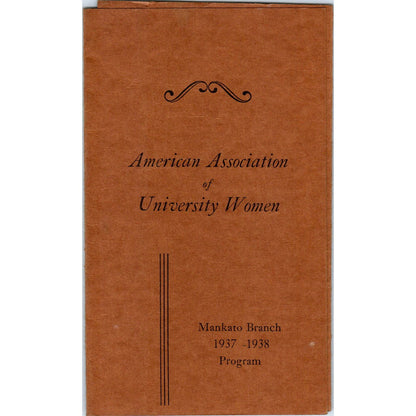 1937 American Association of University Women Mankato Branch Banquet Program AE2