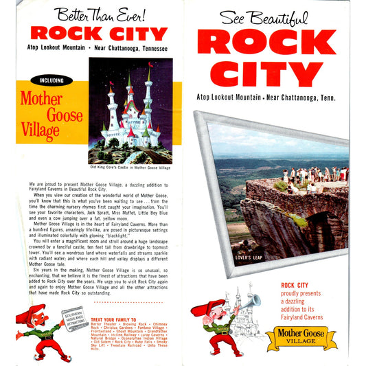 Vtg Rock City Mother Goose Village Lookout Mountain Chattanooga Brochure TF4-B3