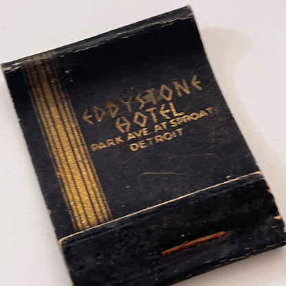 Eddystone Hotel Park Ave at Sproat Detroit MI Vintage Matchbook Cover TB8-MB3-2