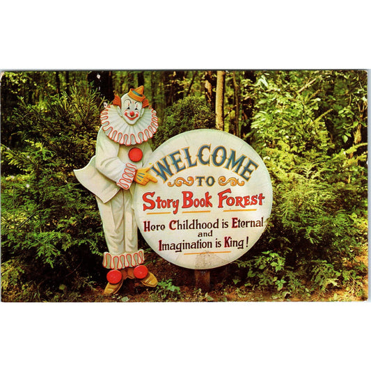 Welcome Clown at Story Book Forest Ligonier PA Vintage Postcard PD4