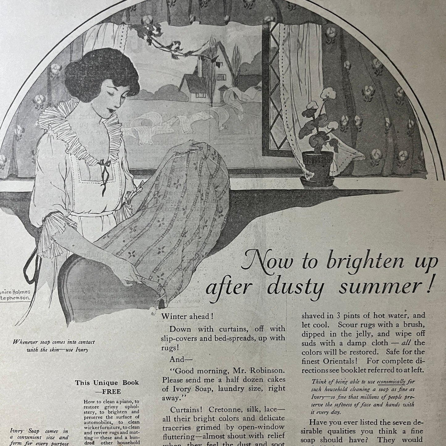 1922 Ivory Soap Brighten Up After Dusty Summer Eunice Holmes Stephenson 10x13 V7