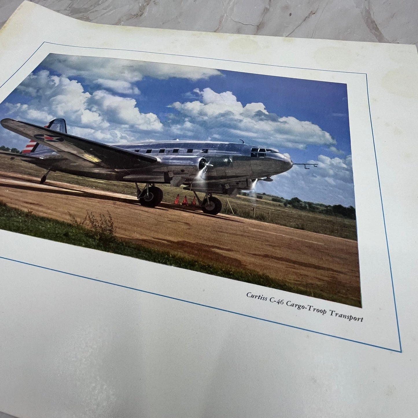 Curtiss C-46 Cargo-Troop Transport Vintage Print 10.5x13 FL6-4