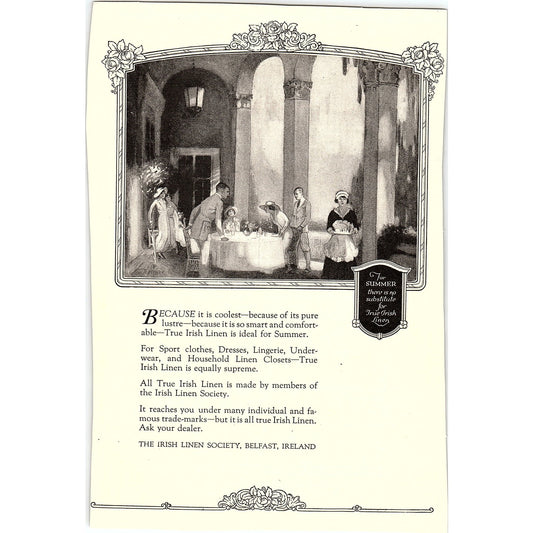 The Irish Linen Society Belfast Ireland c1920 Ad AF8-10