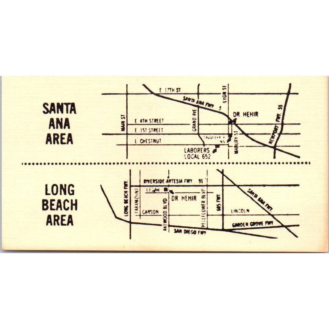 Stephen E. Hehir D.C. Chiropractor Bellflower CA Vintage Business Card SE3-B7