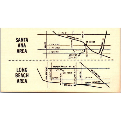 Stephen E. Hehir D.C. Chiropractor Bellflower CA Vintage Business Card SE3-B7