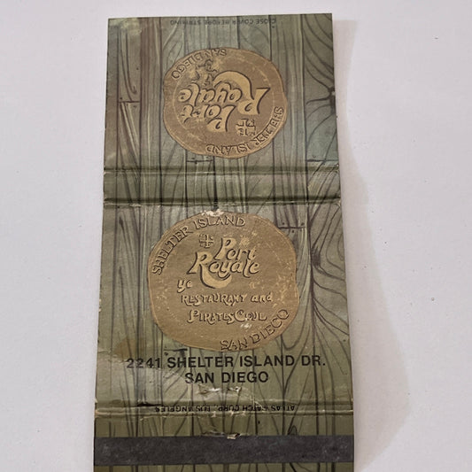 Port Royale Restaurant San Diego CA Vintage Matchbook Cover TB6-MB1-9