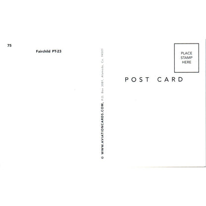 Fairchild PT-23 Vintage Postcard PC3