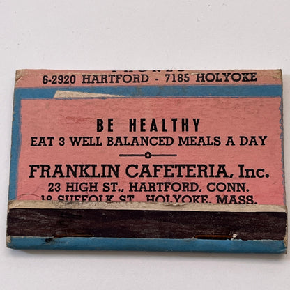 Franklin Cafeteria Inc Hartford CT Vintage Matchbook Cover TB8-MB3-6