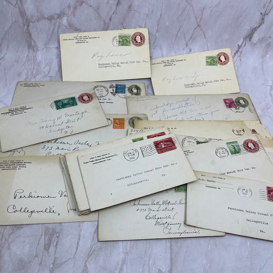 c1930 Huge Lot Perkiomen Valley Mutual Fire Ins Postal Cover Envelopes TG7-EB3