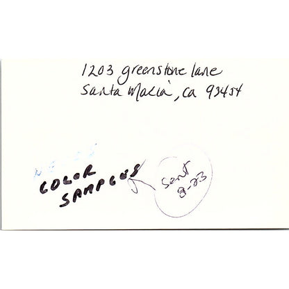 Lauren Johnston Jangle Santa Maria CA Vintage Business Card SC9-B11