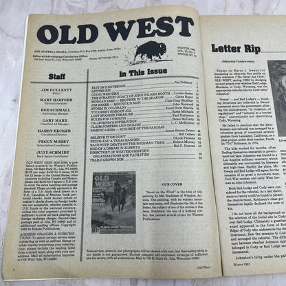 1983 Winter - Old West Magazine Lost Spanish Treasure Jim Baker Mountain Man M20
