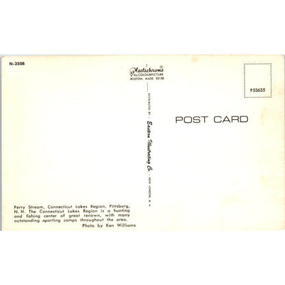 Perry Stream Bridge Pittsburg NH Covered Bridge Postcard PC4