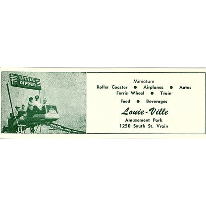 Louie-Ville Amusement Park Little Dipper Waffle Shop 1957 Estes Park CO AG4-M1
