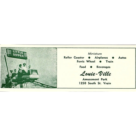 Louie-Ville Amusement Park Little Dipper Waffle Shop 1957 Estes Park CO AG4-M1