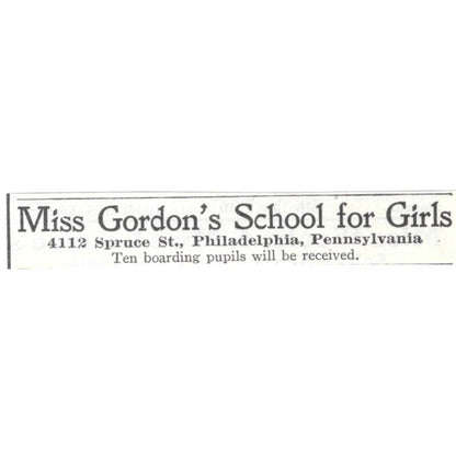 Miss Gordon's School for Girls Philadelphia PA 1903 Magazine Ad AF7-SS5