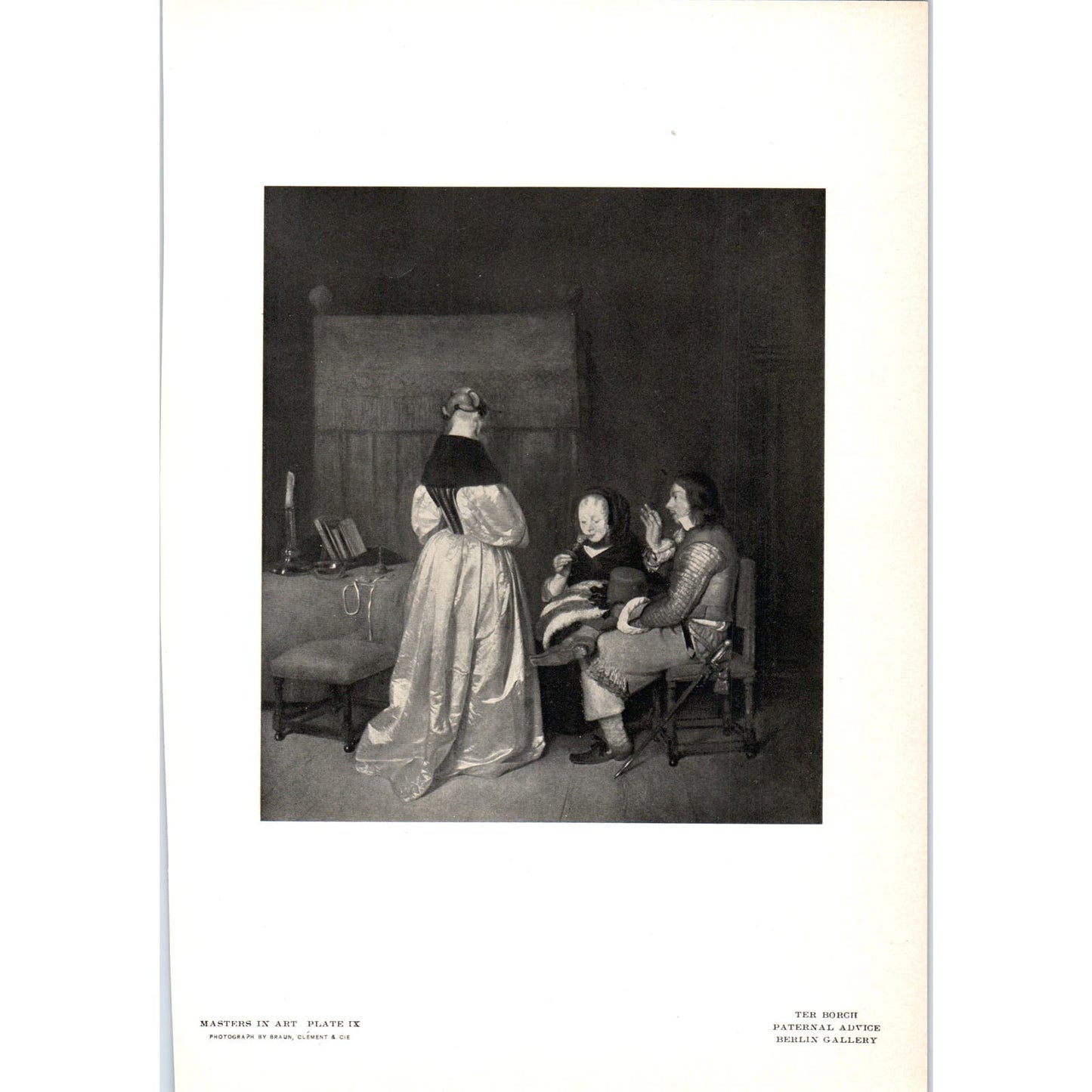 Paternal Advice - Ter Borch c1905 Art Print D14