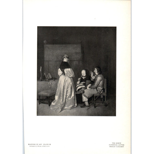 Paternal Advice - Ter Borch c1905 Art Print D14