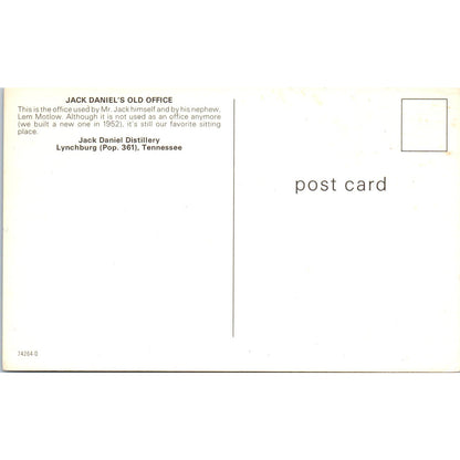 Jack Daniel's Old Office Lynchburg TN Vintage Postcard PD5