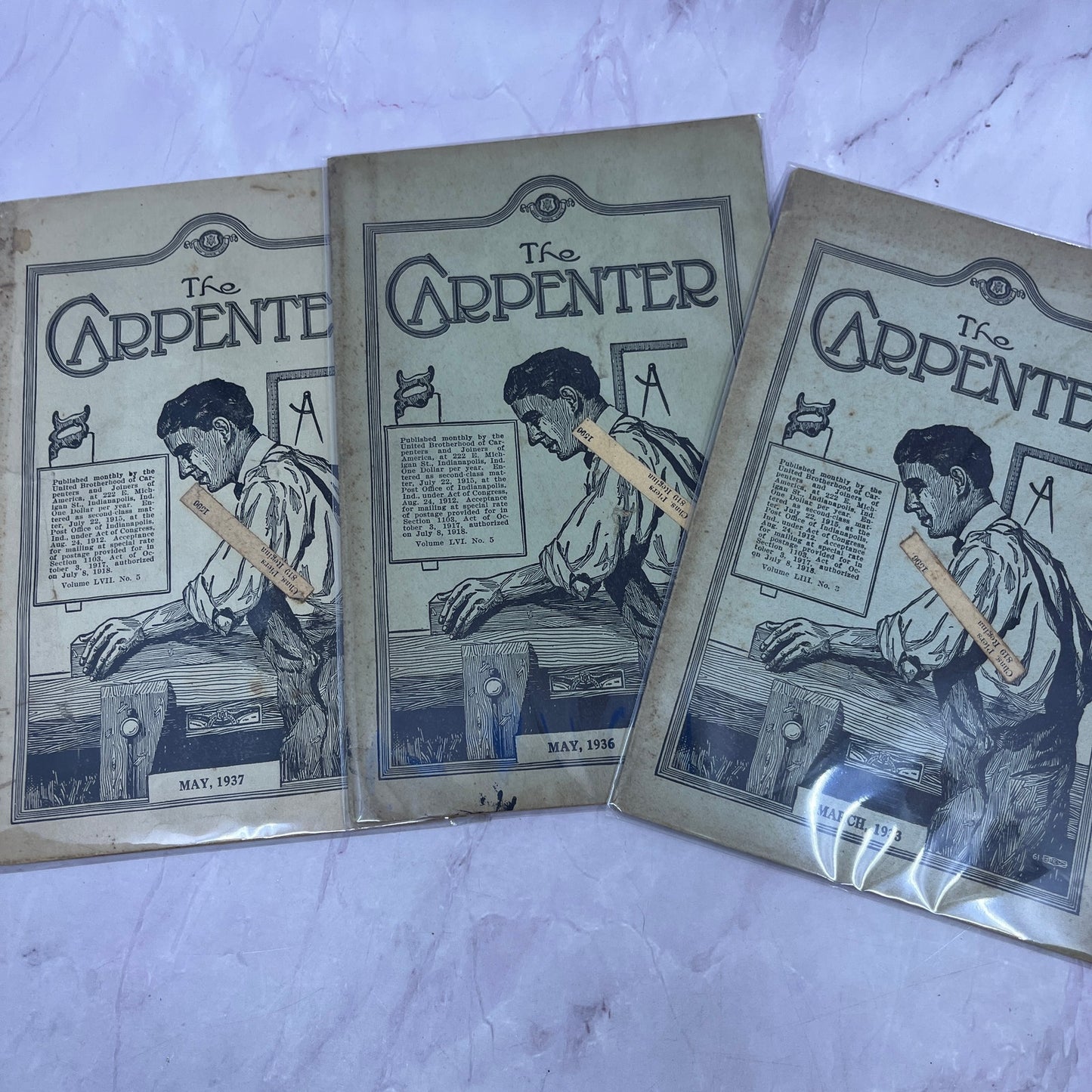 1930s The Carpenter Magazine Lot of 14 Issues L1-6