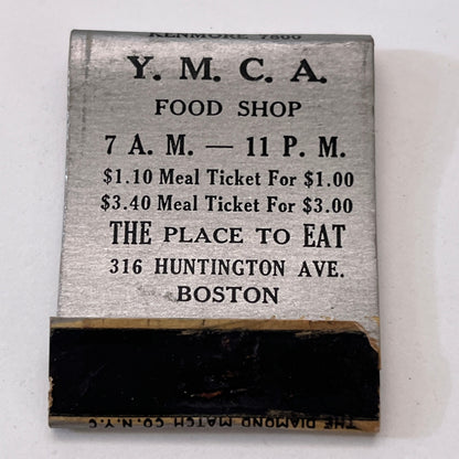 YMCA Food Shop 316 Huntington Ave Boston Vintage Matchbook Cover TB8-MB3-3