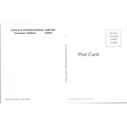 Chalk's International Airline Grumman Mallard N3010 Vintage Postcard PC2