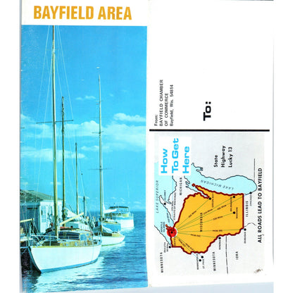 Vintage Bayfield WI Fold Out Map and Travel Brochure H5-5