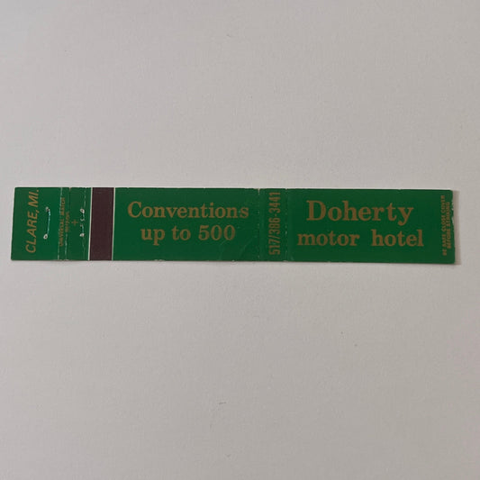 Doherty Motor Hotel Clare MI Vintage Matchbook TB6-MB2-9