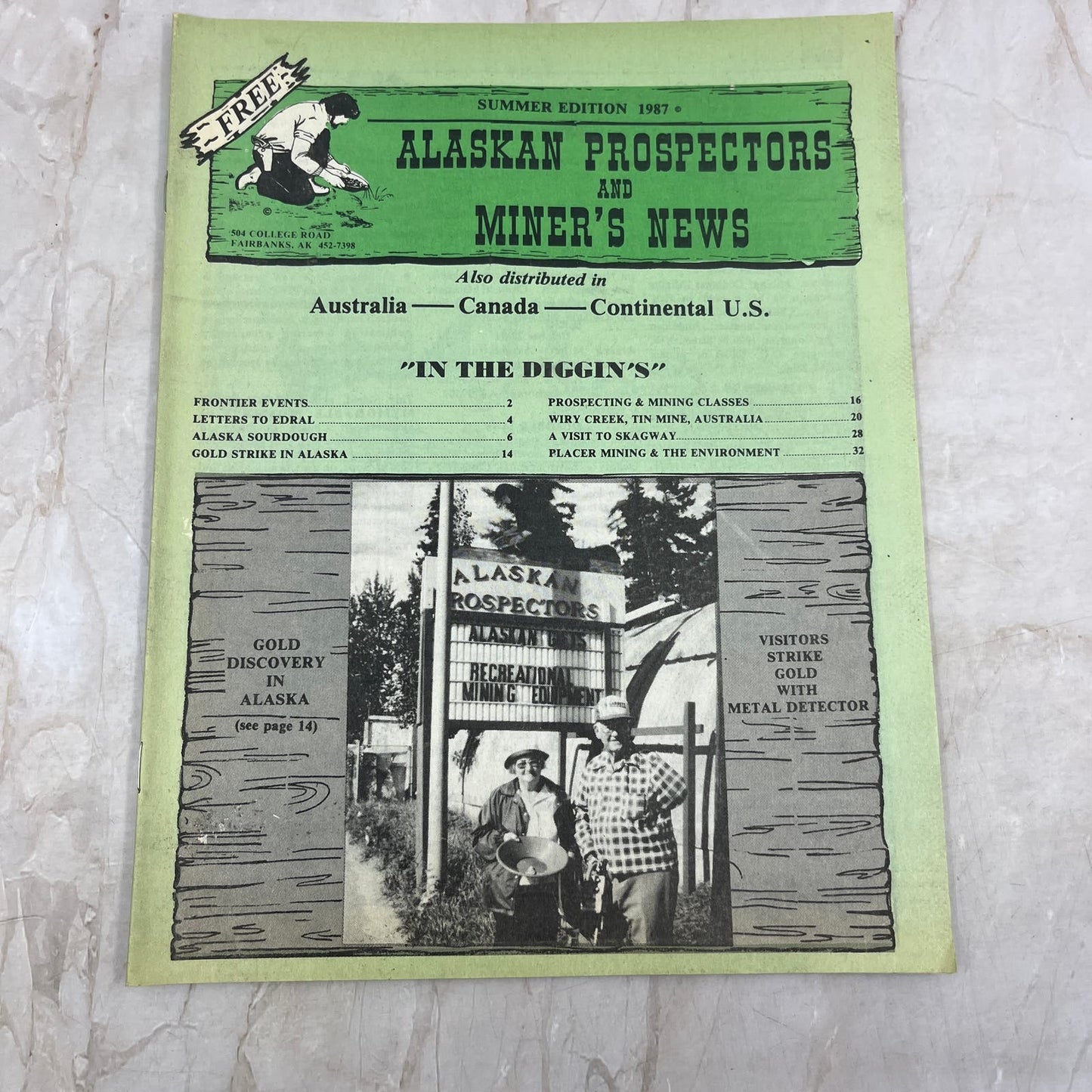 1987 Summer - Alaskan Prospectors and Miners News Magazine Gold Discovery M20