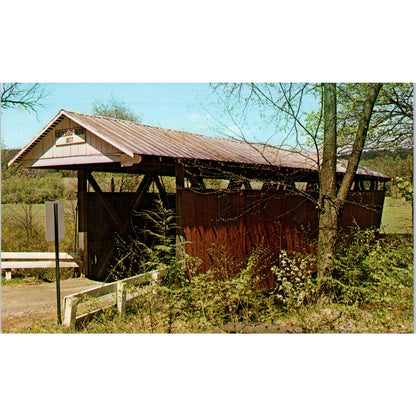 Kintersburg Covered Bridge Indiana PA Vintage Covered Bridge Postcard PD3