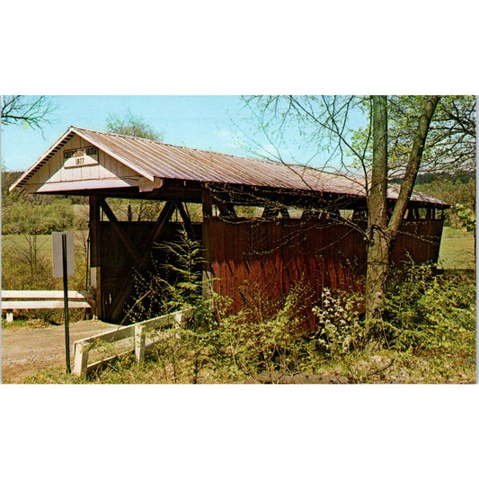 Kintersburg Covered Bridge Indiana PA Vintage Covered Bridge Postcard PD3