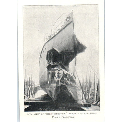 Bow View of the Electra after the Collision 1897 Victorian Photo AE9-TS8