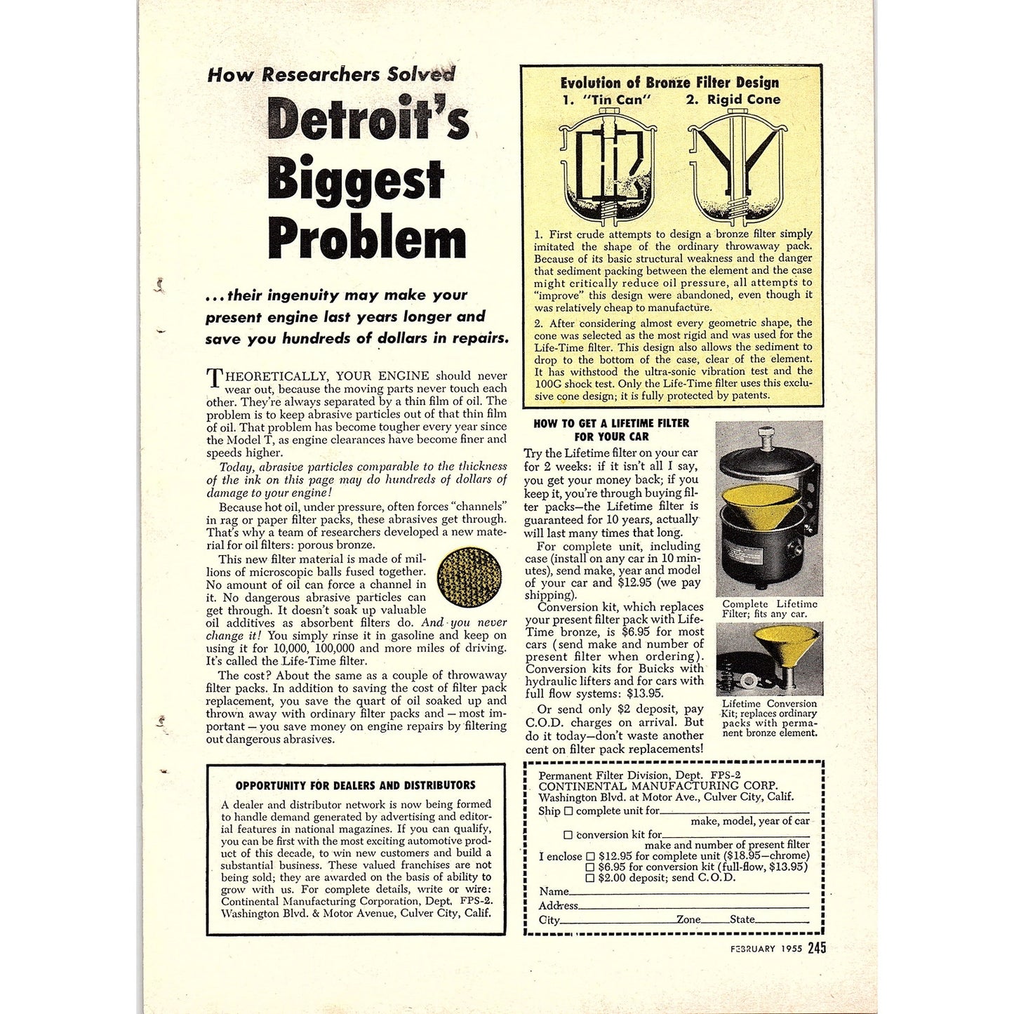 Ford New Trigger-Torque Power V-8 Engines 2-Page 1955 Article AG1-4