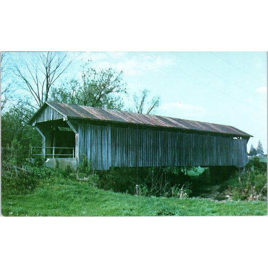 Ross County 2 Buckskin Creek Salem OH Vintage Covered Bridge Postcard PC13