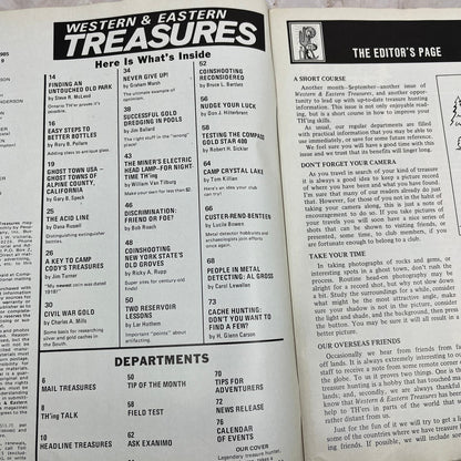 1985 Sept - Western & Eastern Treasures Magazine - Treasure Hunting Gold M12