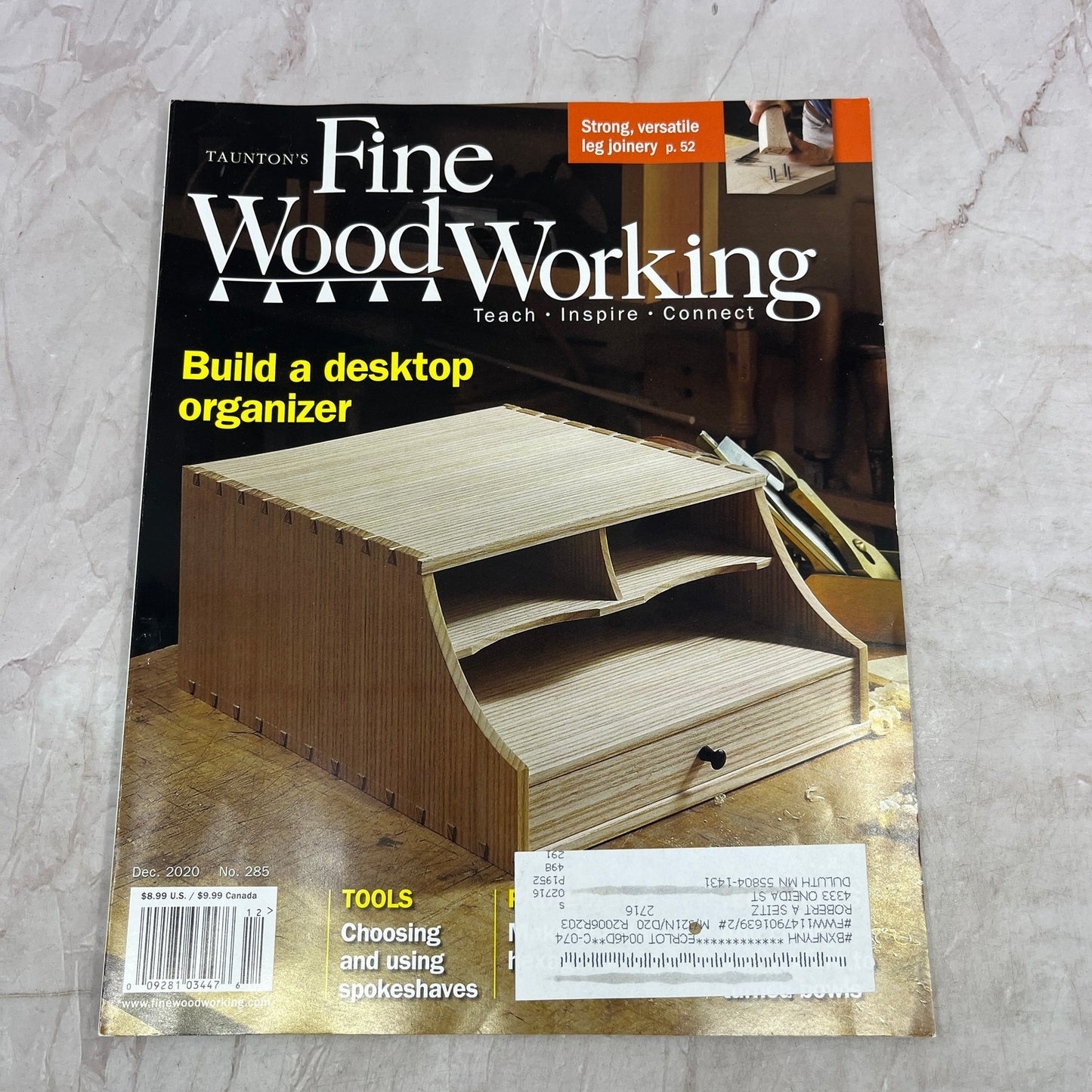 Desktop Organizer - Dec 2020 No 285 - Taunton's Fine Woodworking Magazine M36