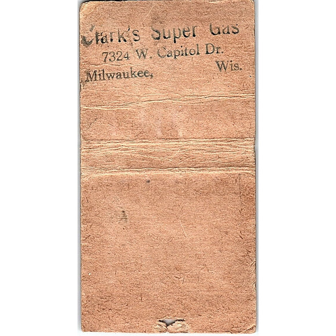 Clark's Super Gas Milwaukee Santa Christmas Vintage Matchbook Cover SC7-Y4
