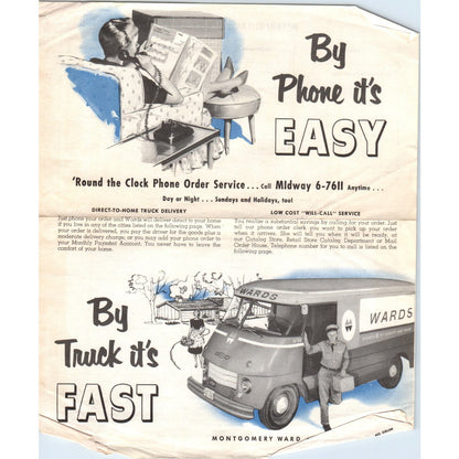 c1950 Montgomery Ward Delivery Service Advertising Leaflet St. Paul MN D9